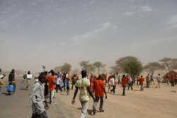 Gogui - auf dem Weg zum Camp der Migranten. Gogui - auf dem Weg zum Camp der Migranten.